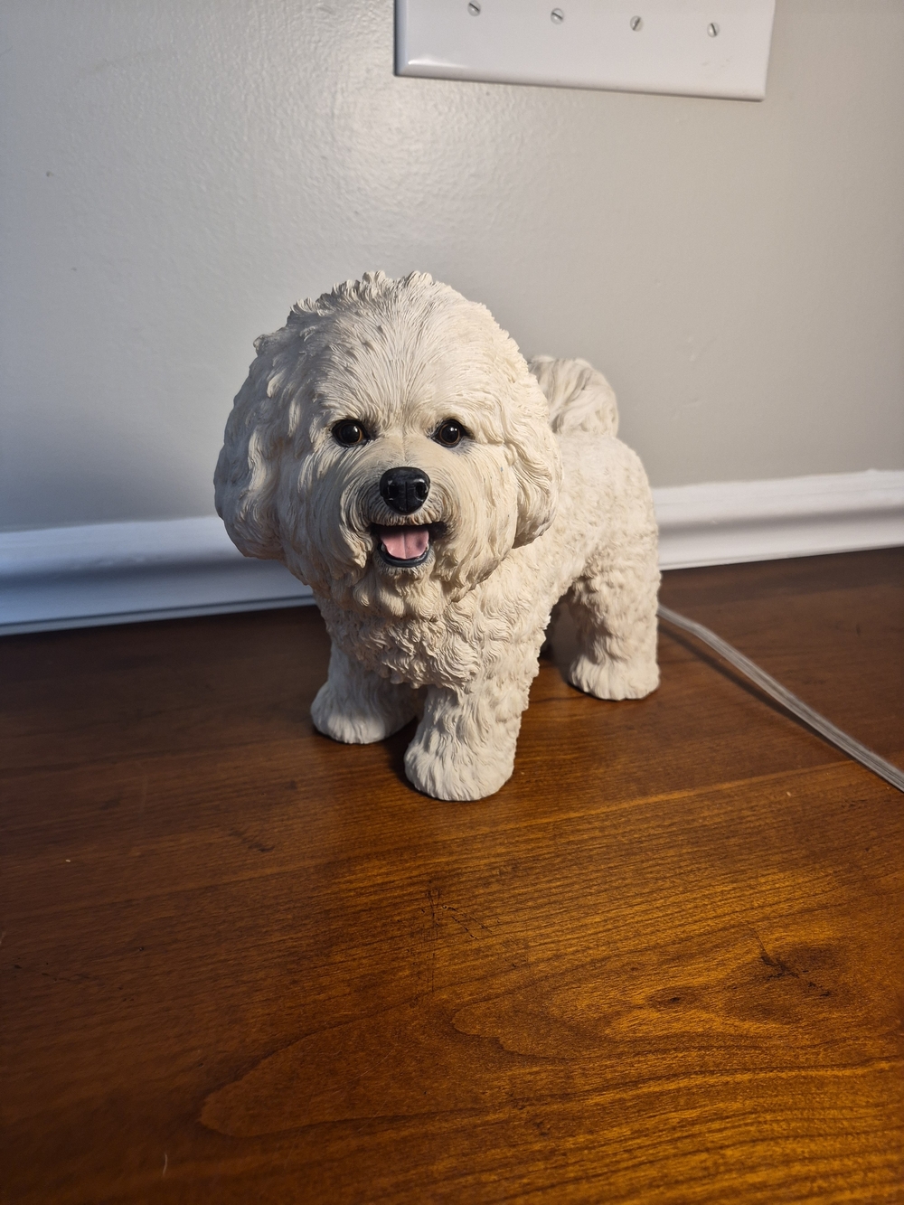 Vintage 1992 Ceramic-Resin Bichon Frise Dog Figurine 7.75 In Tall